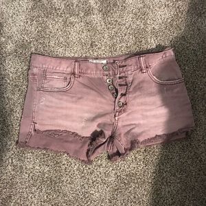 Women's pink jean shorts